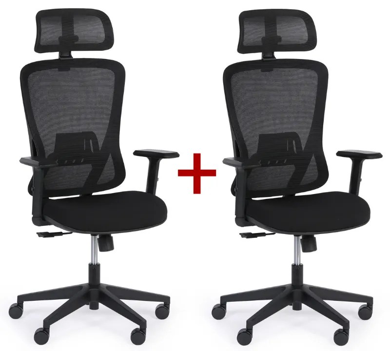 Krzesło biurowe MARCO 1+1 GRATIS, czarny
