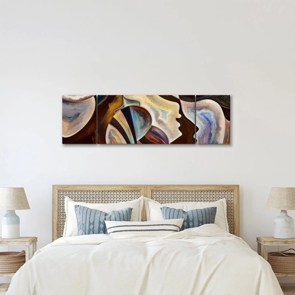 Obraz - Abstrakcja głów (170x50 cm)