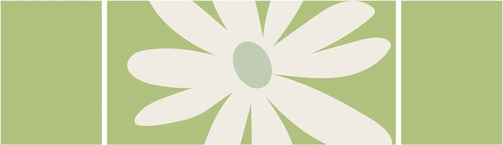 Obraz - Hipisi, zielone kwiaty N⁰2 (170x50 cm)