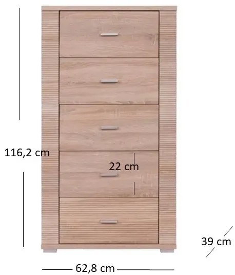 Komoda z 5 szufladami - Molden 8X