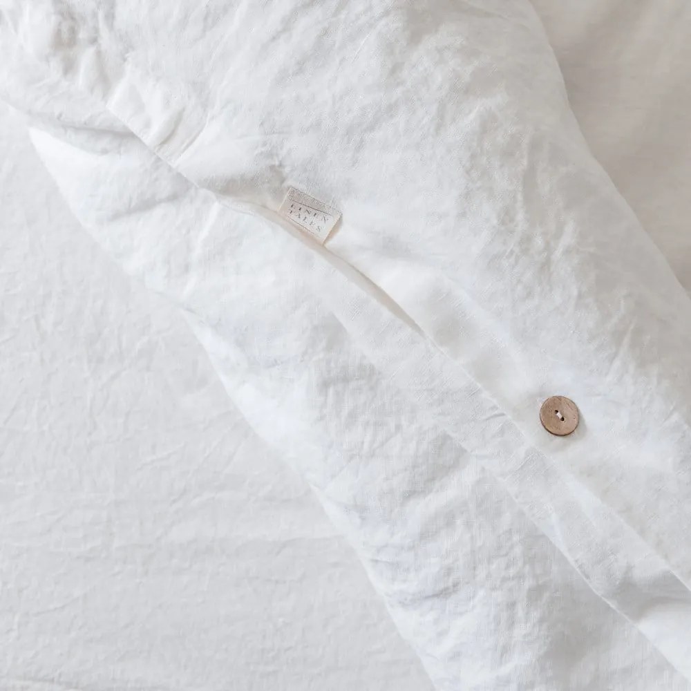 Biała pościel dwuosobowa z mieszanki lnu 200x200 cm – Linen Tales