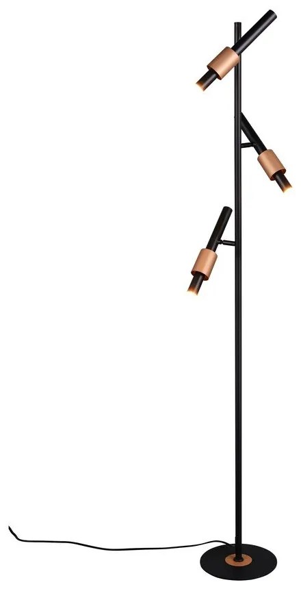 Czarna/w kolorze brązu lampa stojąca LED (wysokość 150 cm) Ikaris – Trio Select