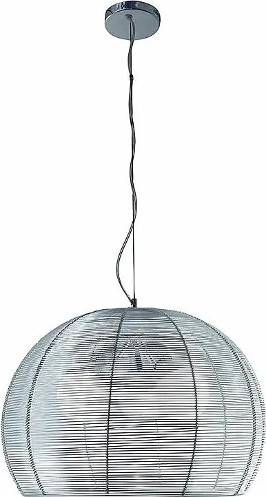 Lampa wisząca Toplight Basket nowoczesna śr. 40 cm 60W z chromowanego metalu z aluminiowym dyfuzorem - gniazdo E27x3