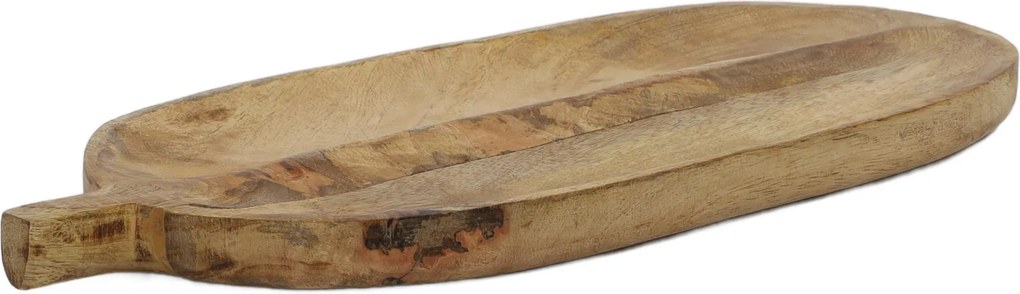 Deska do serwowania w kształcie liścia, drewno mango, 40 x 18 cm