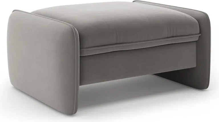 Ciemnoszary aksamitny podnóżek Georgia – Micadoni