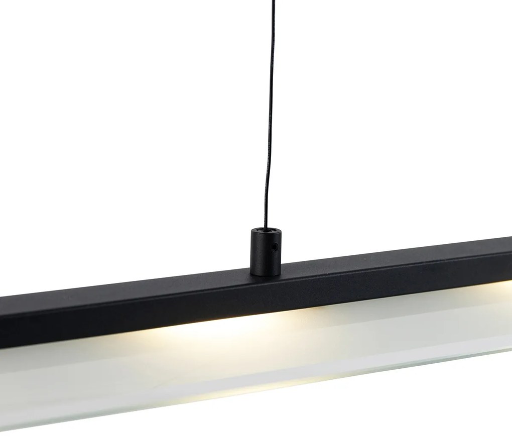 Designerska lampa wisząca czarna z wbudowanym ściemnianym LED-em i 3-stopniową regulacją wysokości Easylift - NeleDesignerski Oswietlenie wewnetrzne