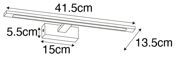 Nowoczesna lampa ścienna czarna 41,5 cm z LED IP44 - Jerre Nowoczesny Oswietlenie wewnetrzne