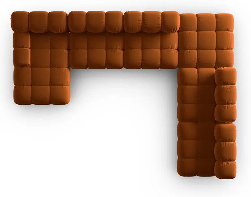 Pomarańczowa aksamitna sofa 379 cm Bellis – Micadoni Home
