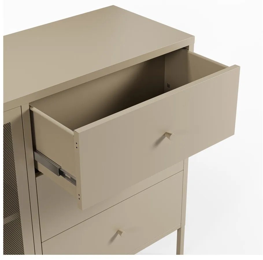 Kremowa metalowa komoda 140x90x40 cm Fayna – Marckeric