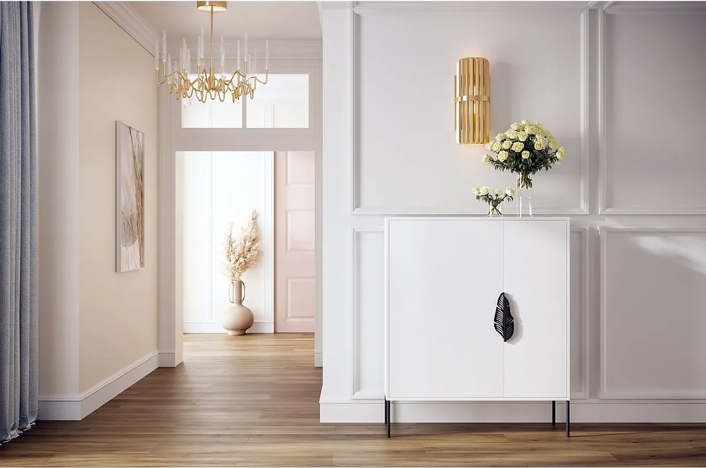 Szafka na buty Skandica MERLIN z czarnymi dodatkami