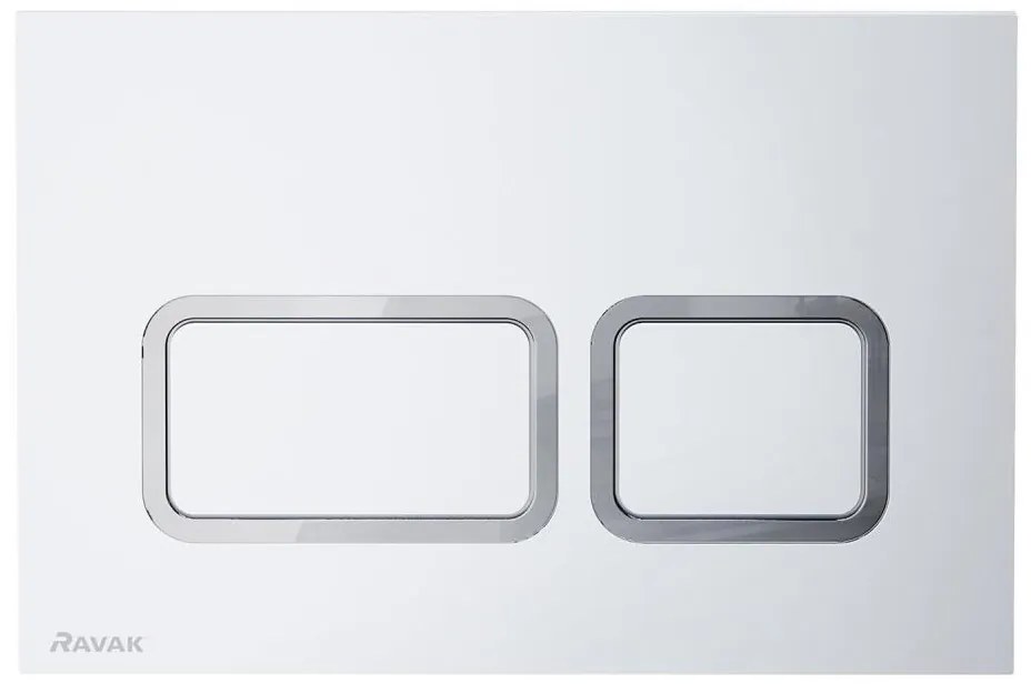 Ravak X01739 - Przycisk spłukujący TWIN 24,7x16,5 cm biały