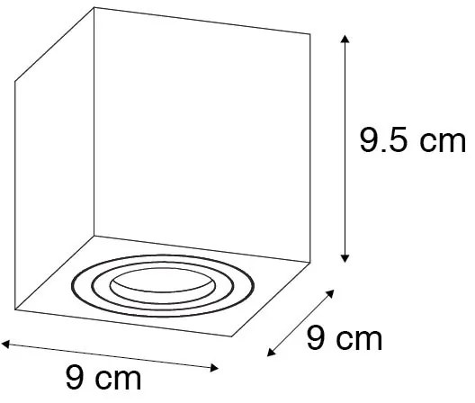 Nowoczesny kwadratowy reflektor łazienkowy czarny - Capa