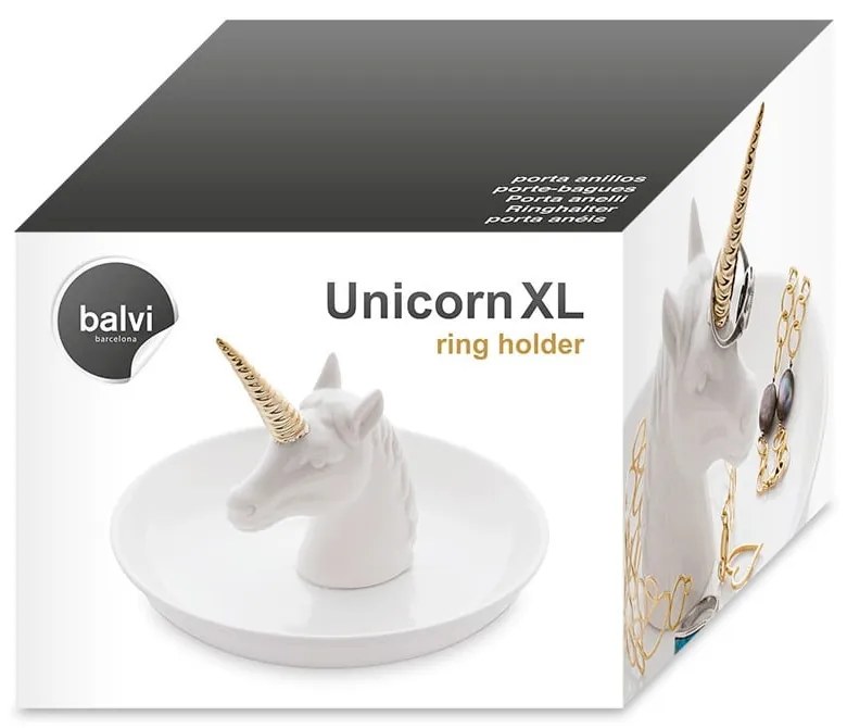 Porcelanowy talerzyk na biżuterię Unicorn – Balvi