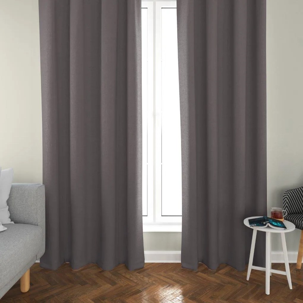 2x jasnoszara zasłona OXFORD 140x250 cm