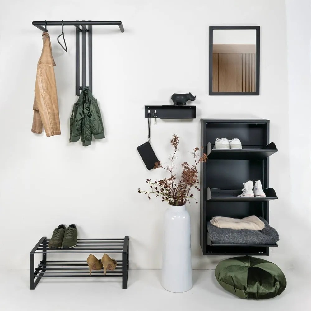 Czarny metalowy wieszak ścienny 65 cm Senza – Spinder Design