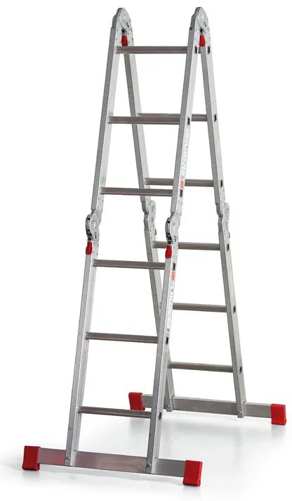 Aluminiowa uniwersalna drabina przegubowa, 4x3 szczeble, długość 3,565 m