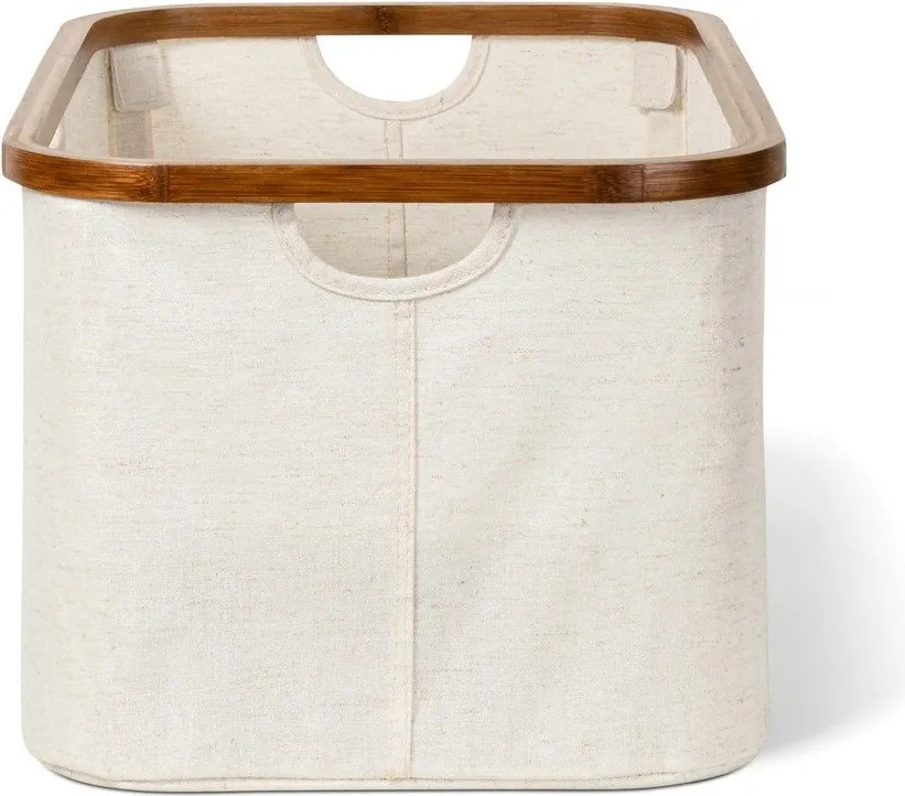 Kremowy tekstylny kosz na pranie składany Bamboo/Linen – Bigso