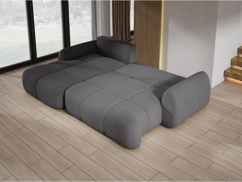 Narożnik COCO z funkcją spania, poduszkami i pojemnikiem NowOrNever 92 Szary