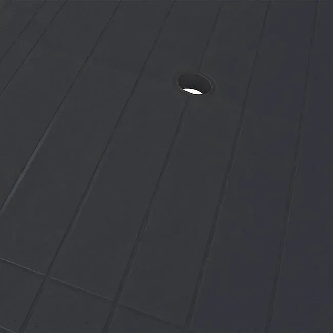 Antracytowy stół ogrodowy z otworem na parasol - Modero 2X