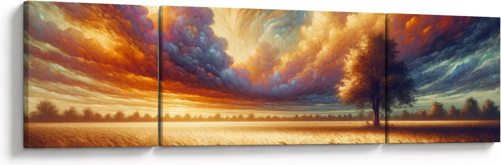 Obraz – Drzewo na polu (170x50 cm)