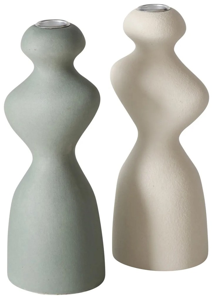 Świecznik ceramiczny o nieregularnym kształcie MORANA, 22 cm