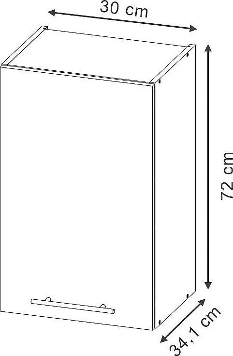 Szafka ścienna czarne paski 30x34.1x72 fame-line