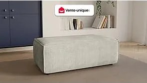 Pufa z beżowego sztruksu AMELIA