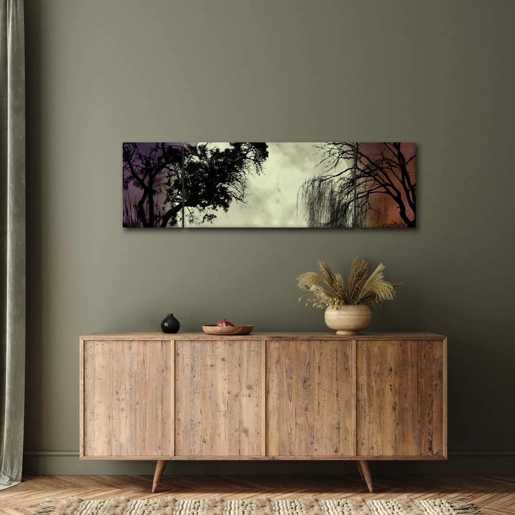 Obraz - Księżyc w pełni nad powierzchnią (170x50 cm)