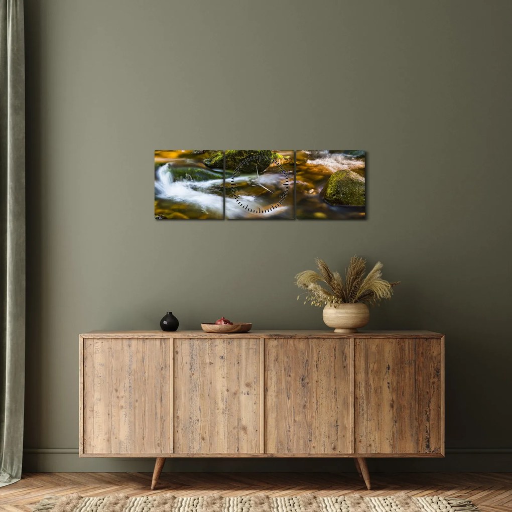 Obraz strumienia (z zegarem) (90x30 cm)