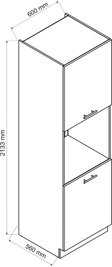 Wysoki słupek kuchenny do zabudowy piekarnika dąb artisan Gemma