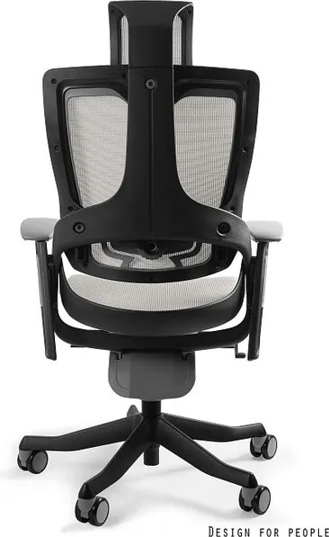 Fotel ergonomiczny Wau 2, zgodny z normą BHP, czarno - szary