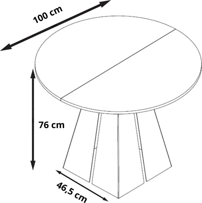 Industrialny stół rozkładany Fuego 100-176 cm z obręczą
