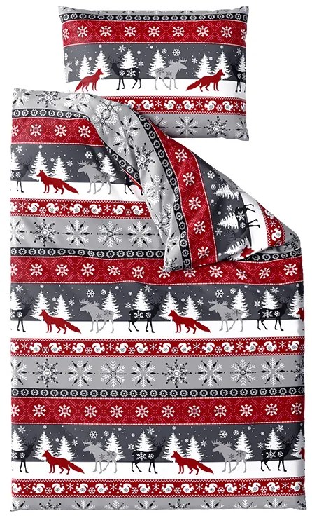 PrzytulneMieszkanie.pl PrzytulneMieszkanie.pl Pościel z mikropluszu SNOWY FOREST szara Rozmiar pościeli: 70 x 90 cm | 140 x 200 cm