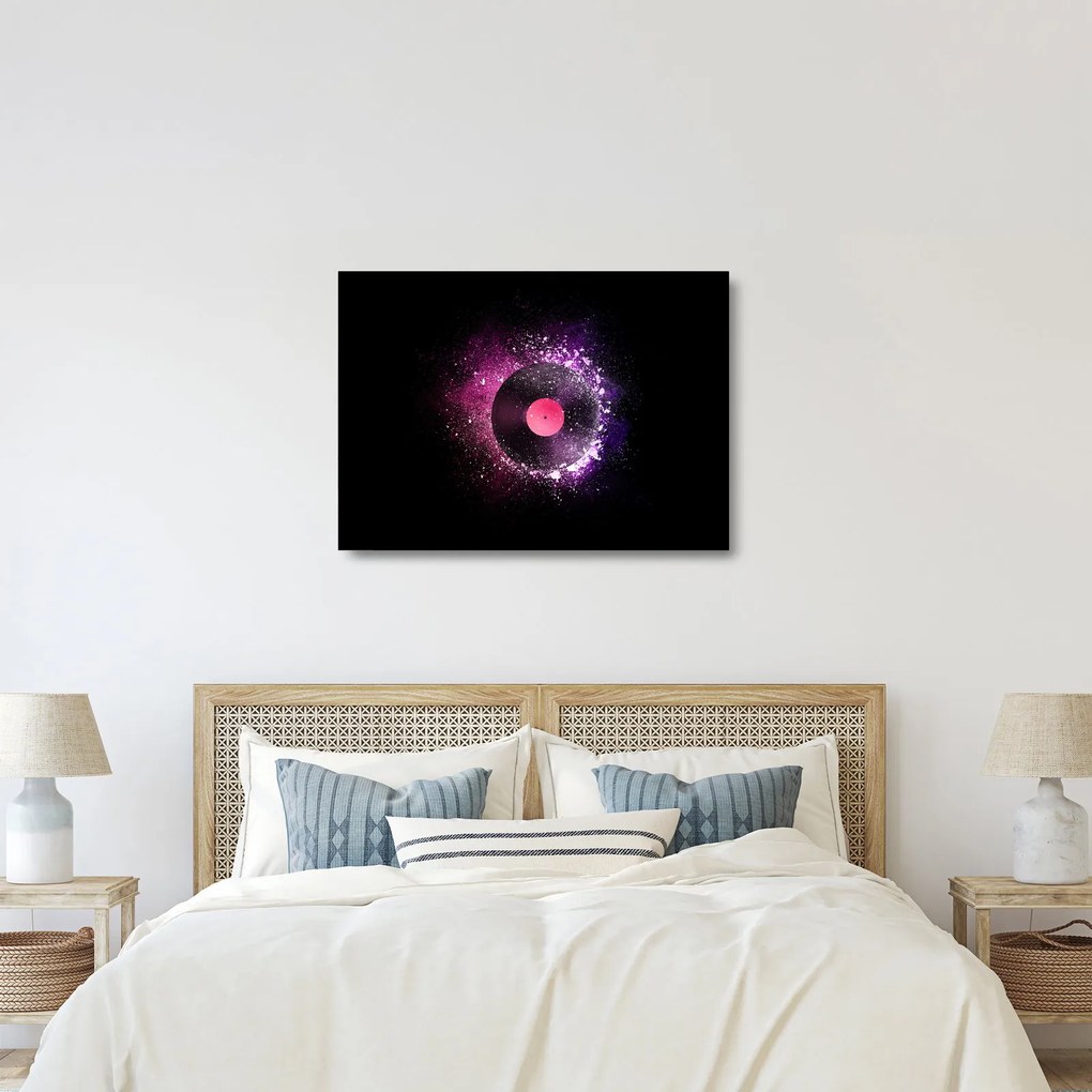 Obraz na szkle - Płyta winylowa w kolorze różowo-fioletowym (70x50 cm)