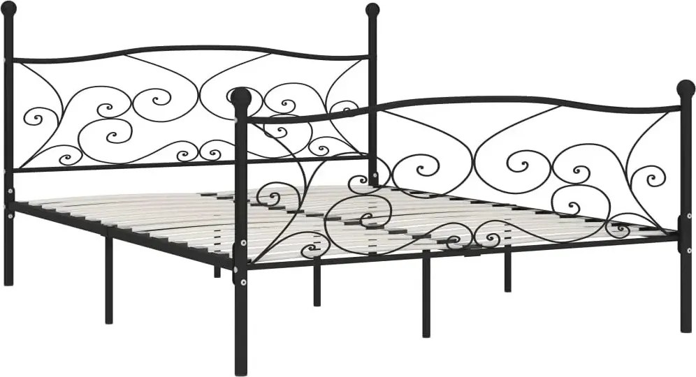 Czarne łóżko rustykalne z metalu 120x200 cm G0-T62