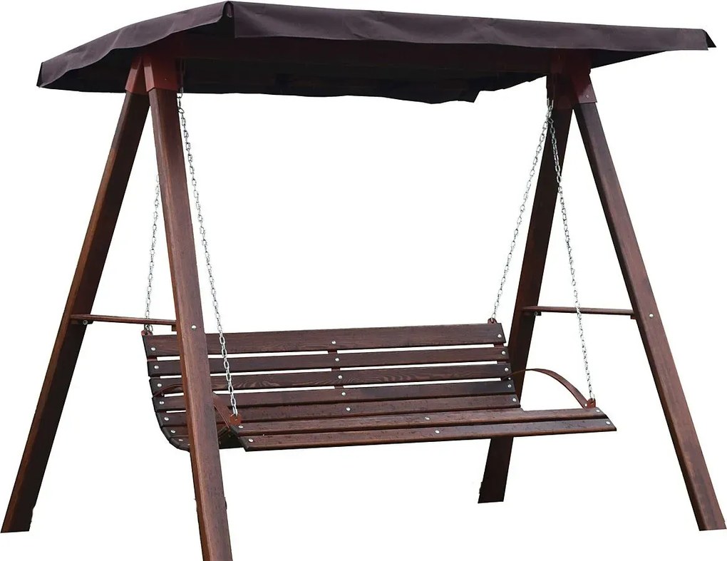Huśtawka ogrodowa drewniana Magis 4X orzech - 160cm