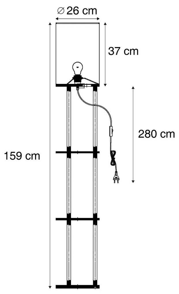 Nowoczesna lampa podłogowa czarna - Stojon Nowoczesny Oswietlenie wewnetrzne