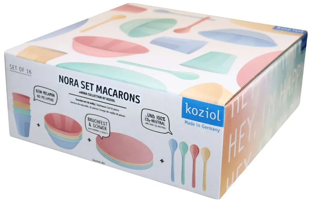 Zestaw naczyń turystycznych NORA MACARONS, 16-częściowy, KOZIOL