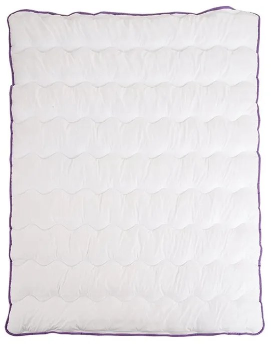 Całoroczna kołdra pikowana 140x200 cm z poduszką BELLA LAVENDER 70x90 cm, biała
