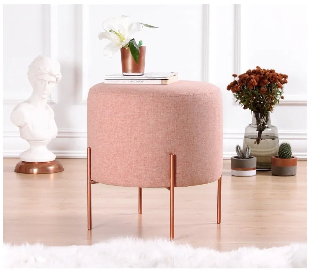 Jasnoróżowy puf Copper – Artie