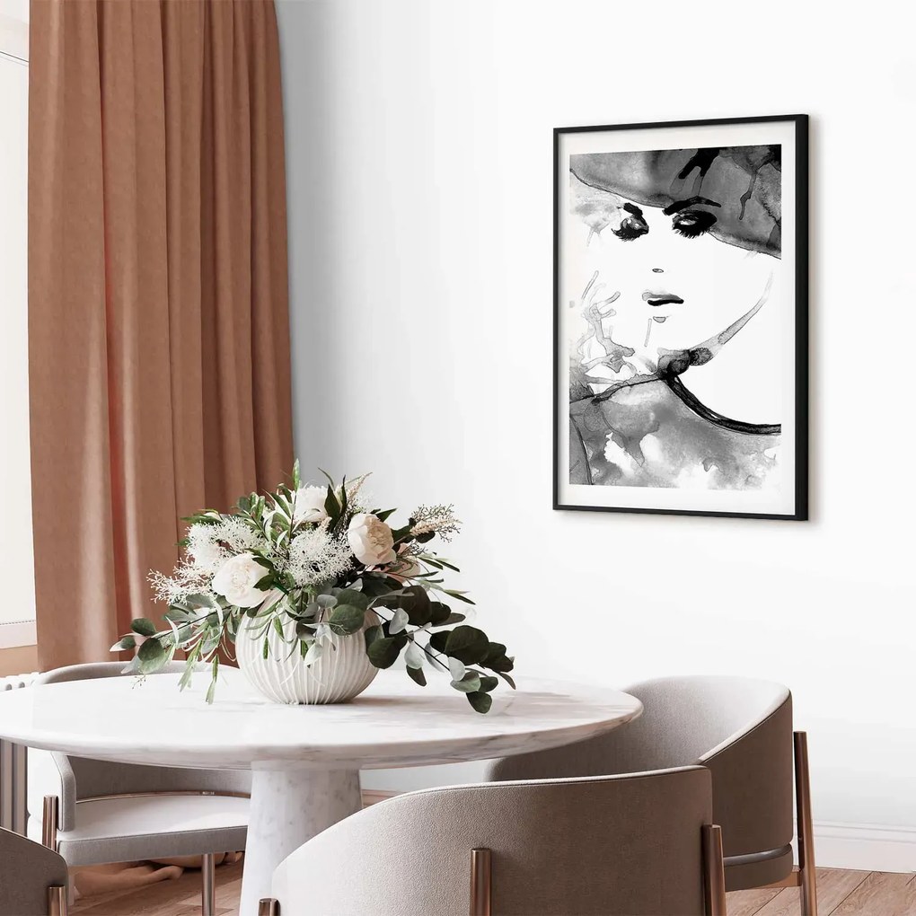 Plakat Zakochana elegancja 29,7x42 cm z ramą czarną z marginesem ARTGEIST B
