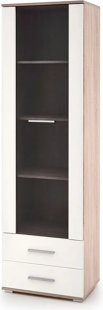 Witryna  biała + dąb sonomaS9-F29