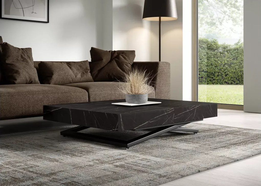 Funkcjonalny i elegancki ławostół Eybur z regulowaną wysokością i rozkładanym blatem 120–200 cm
