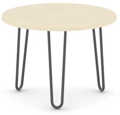 Okrągły stolik kawowy SPIDER, średnica 60 cm, czarna podstawa, brzoza