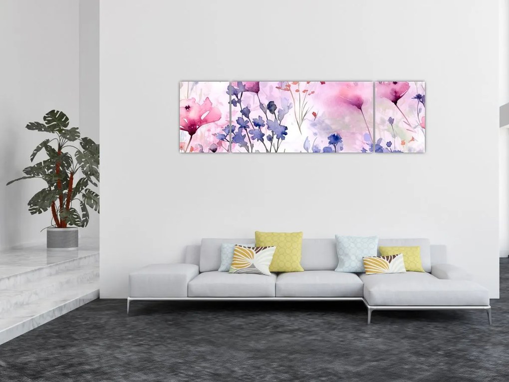 Obraz - Akwarelowa łąka (170x50 cm)