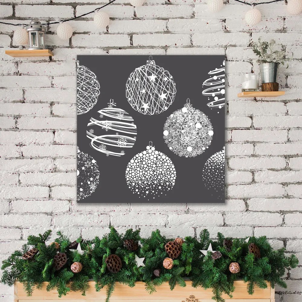 Obraz Canvas Abstrakcja Święta Bombki Zima