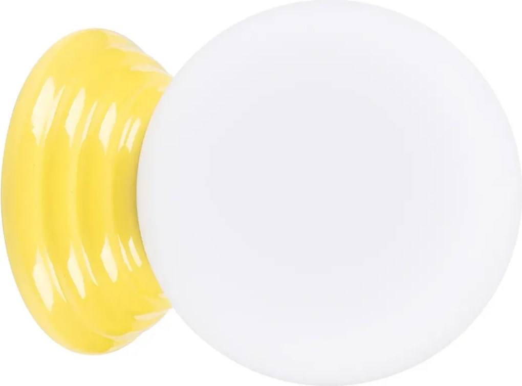 Żółty minimalistyczny kinkiet ze szklanym kloszem - M164-Weskom