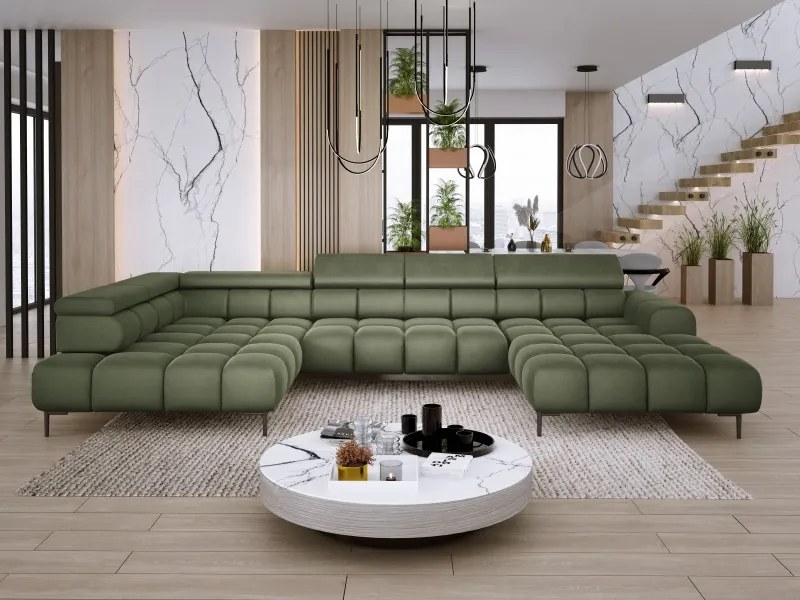 Narożnik PLAZA XL Lewostronny z elektryczną regulacją siedziska Tkanina APHRODITE 12 WERSAL