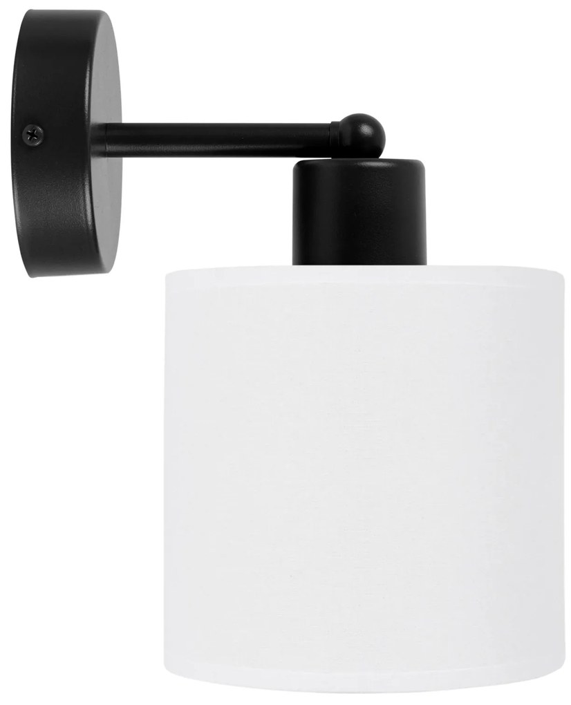 Czarny kinkiet LED z białym abażurem WD-C-1010SC-WE jednopunktowy indu