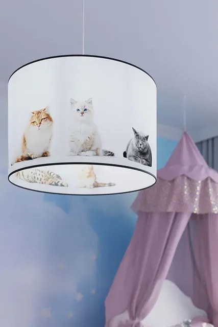 Dekoracyjna lampa sufitowa wisząca w koty dla dzieci - 3X A590 S9-C02